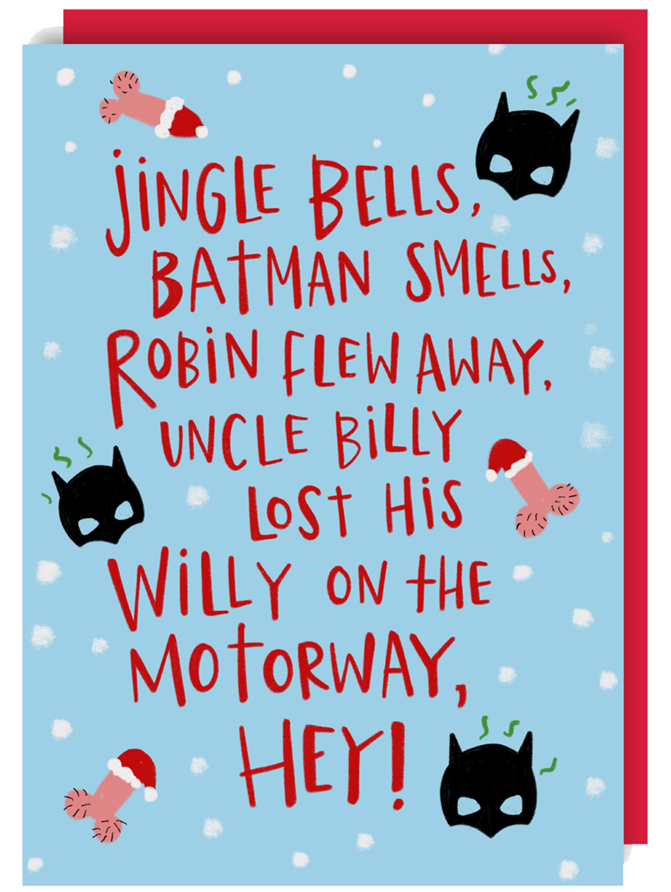 Jingle Bells Bat Man Smells Christmas Song Card Greeting Card from